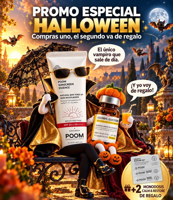 Promo Halloween · Sunscreen Essence + Core Ampoule Vitamina C de regalo