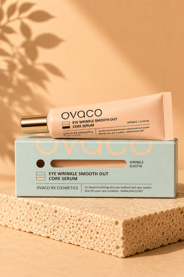 OVACO Eye Wrinkle Smooth Out, contorno de ojos antiedad con ADN de salmón y 6 péptidos que ayuda a mejorar la apariencia de líneas de expresión.