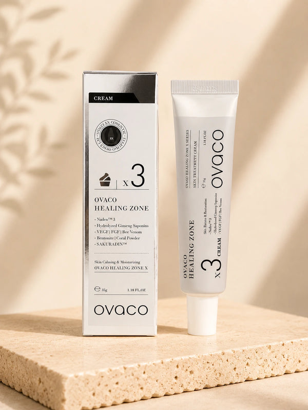 OVACO Healing Zone X, crema para piel sensible con complejo de sakuranetina, factores de crecimiento y activos antibacterianos que ayudan a calmar, reparar y mejorar la piel