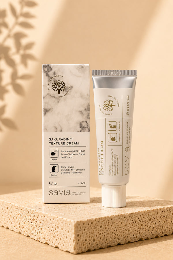 OVACO Sakuradin Texture Cream, crema facial de textura ligera que ayuda a hidratar y mejorar la suavidad de la piel
