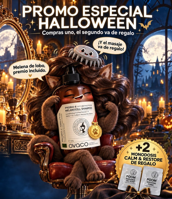 Promo Halloween · Probio 6 Melanocell Shampoo + masajeador de regalo