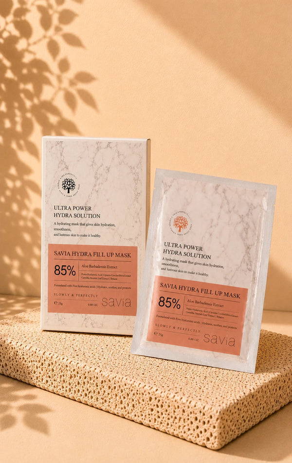 SAVIA Hydra Fill Up Mask, mascarilla facial ultra hidratante con aloe barbadensis para aportar frescura y confort a la piel.
