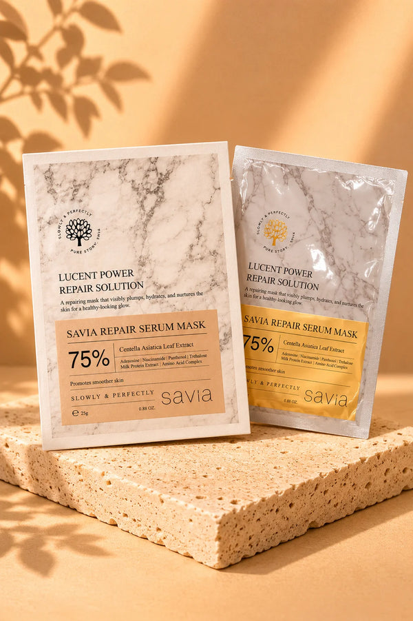Savia Repair Serum Mask, mascarilla coreana con 75% de extracto de Centella Asiática para ayudar a calmar y reparar la piel